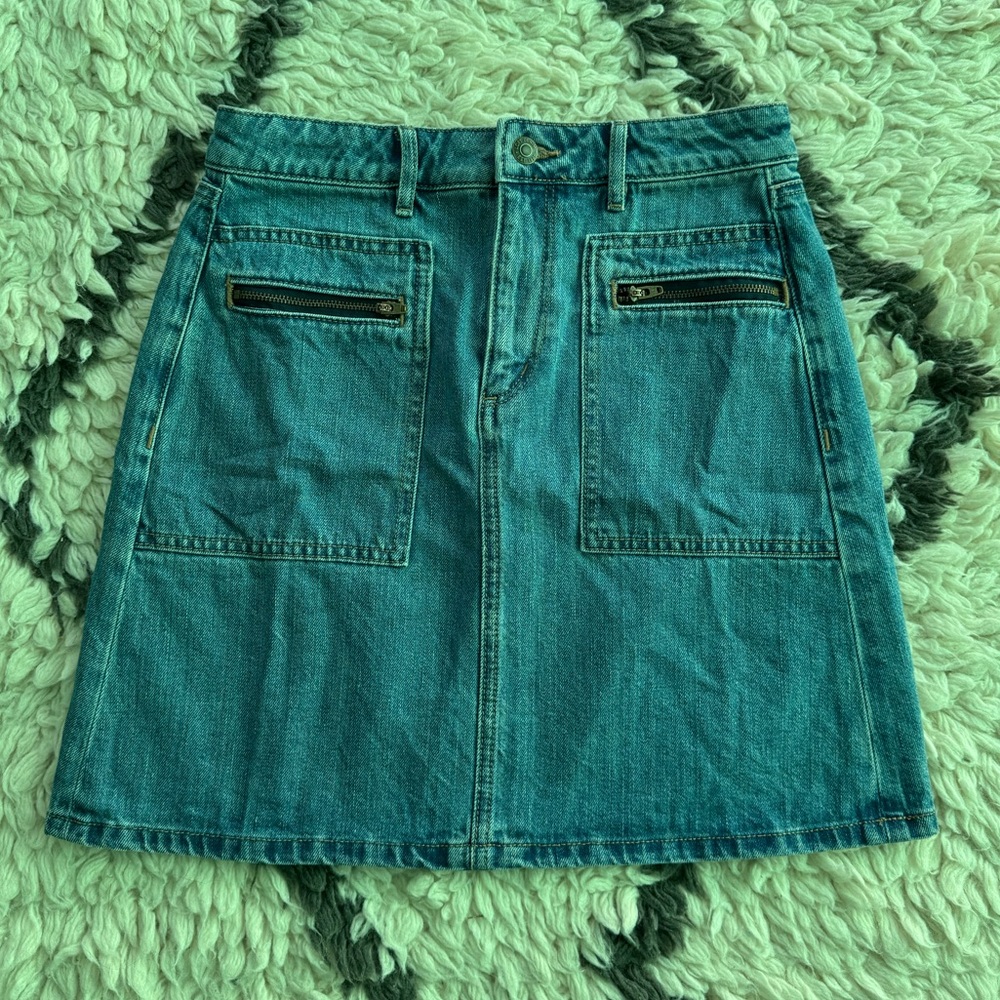 New LOFT 00 Jean Skirt with Zipper Pockets